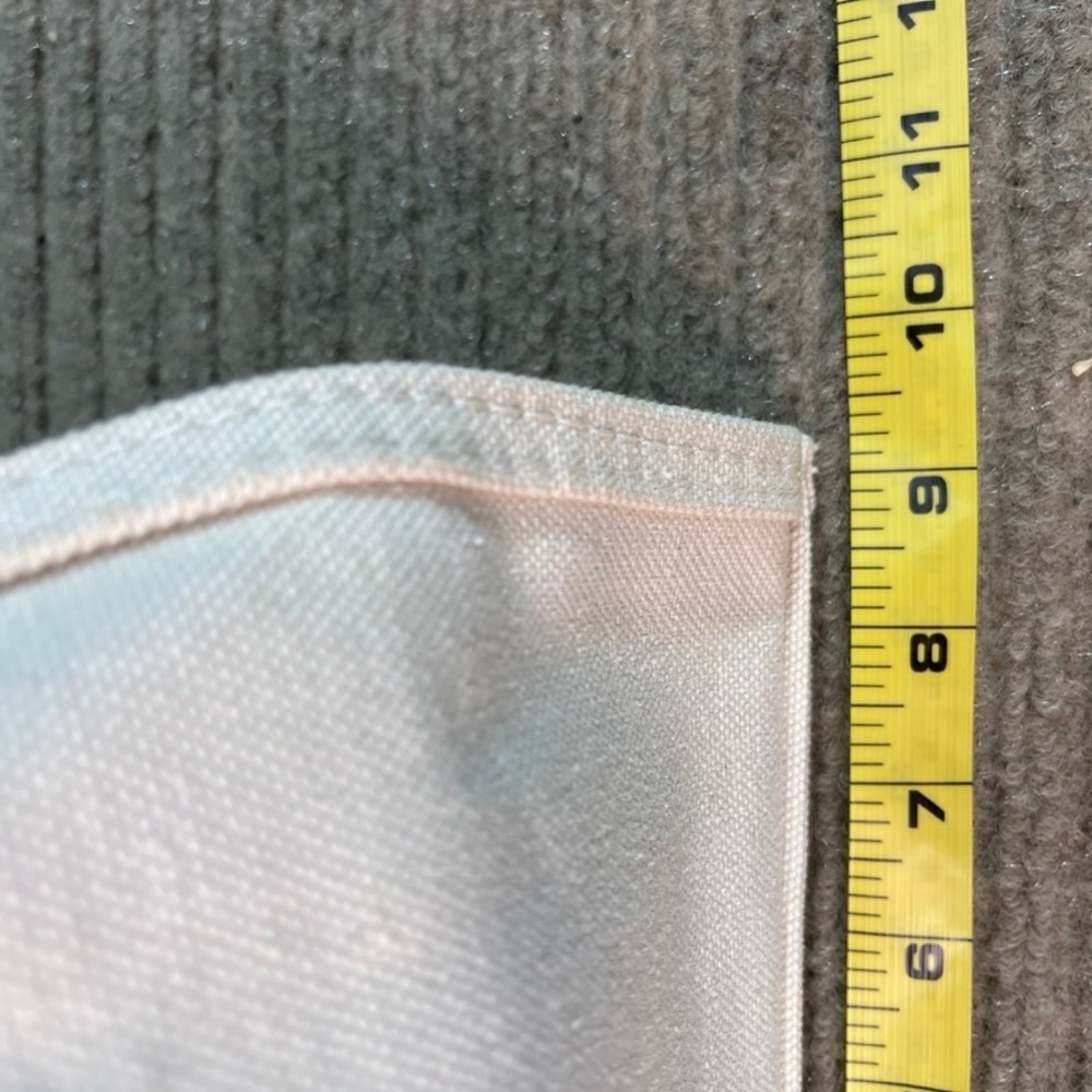 LL Bean Boat and Tote Canvas Bag Green Cream Made in USA Extra Long Utility Tote - Picture 4 of 9